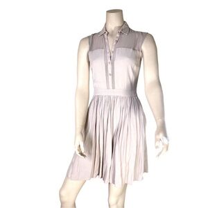 Armani Exchange Button up Pleated Shirt Dress Taupe Size 4